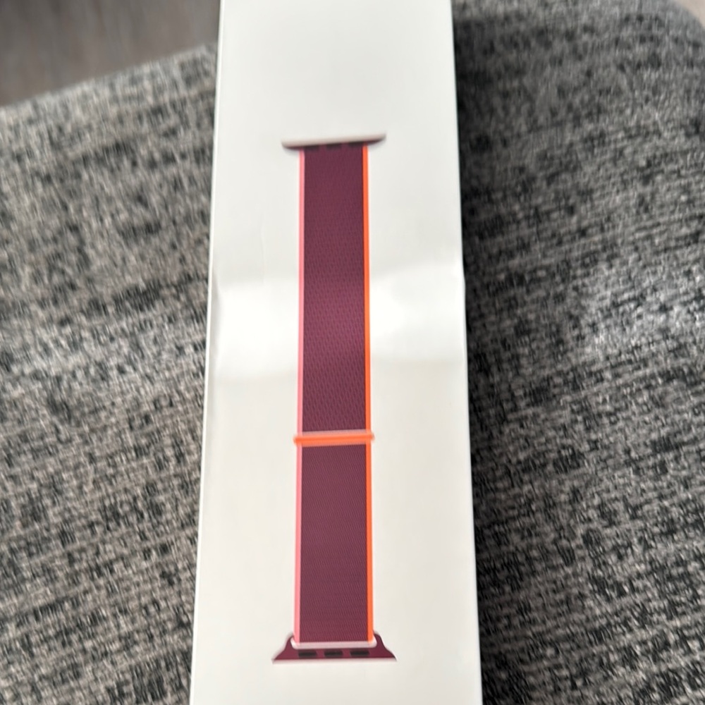 Apple Watch Sport Loop Band - plum and orange 44mm